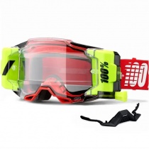 Мотоочки 100% Armega Forecast Neon Red/Yellow/White Clear Lens Roll-Off
