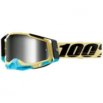 Мотоочки 100% Racecraft 2 Airblast Beige/Blue Mirror Silver Lens