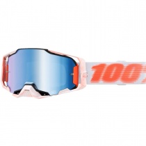 Мотоочки 100% Ride Armega Tubular White/Orange Blue Mirror Lens