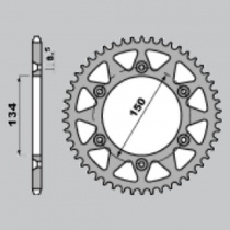 Звезда задняя CHT 489.48EC Silver