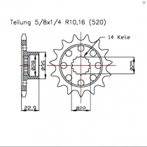 Звезда передняя Esjot 50-32185.16S