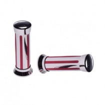 Грипсы руля Motorace GRZ-135 Chrome/Red