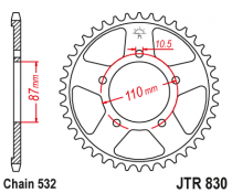 Звезда задняя JT JTA890.42ORG
