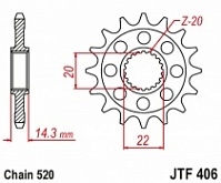 Звезда передняя JT JTF406.15RB