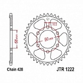 Звезда задняя JT JTR1222.48