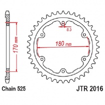 Звезда задняя JT JTR2016.44