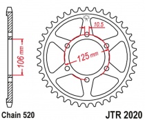 Звезда задняя JT JTR2020.51