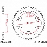 Звезда задняя JT JTR2023.42