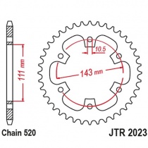Звезда задняя JT JTR2023.42
