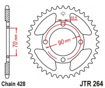 Звезда задняя JT JTR264.45