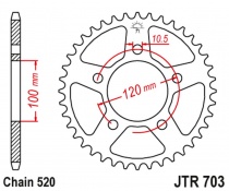 Звезда задняя JT JTR703.42
