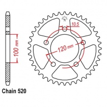 Звезда задняя JT JTR703.43