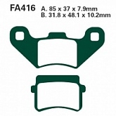 Колодки тормозные EBC FA416TT
