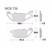 Колодки тормозные TRW Lucas MCB738