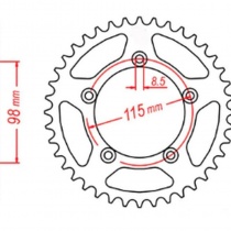 Звезда задняя MTX Parts 11-KMX-48