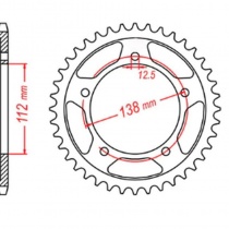 Звезда задняя MTX Parts 11-MAS-43