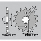 Звезда передняя PBR 2175.15 18NC