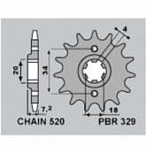 Звезда передняя PBR 329.14 18NC