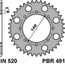 Звезда задняя PBR 491.40 C45