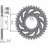 Звезда задняя Sunstar 1-3437-38