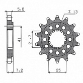 Звезда передняя Sunstar 39616