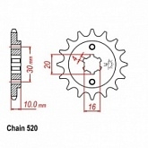 Звезда передняя CHT JTH720.14