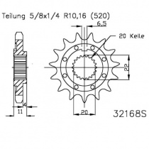Звезда передняя Esjot 50-32168-13S