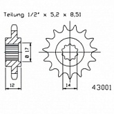 Звезда передняя Esjot 50-43001.13