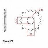 Звезда передняя Grosskopf 440.12