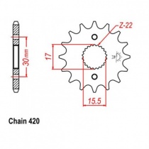 Звезда передняя JR RMC2157.14