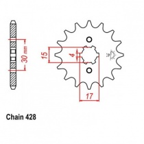 Звезда передняя JR RMC274.15