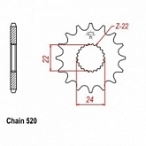 Звезда передняя JR RMC394.16