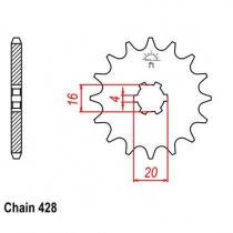 Звезда передняя JR RMC416.14