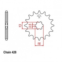 Звезда передняя JR RMC428.14