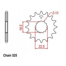 Звезда передняя JR RMC433.14
