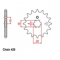 Звезда передняя JR RMC554.15
