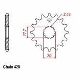 Звезда передняя JR RMC558.15