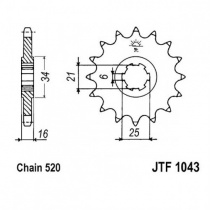 Звезда передняя JT JTF1043.14