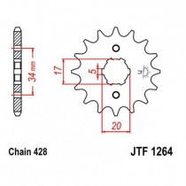 Звезда передняя JT JTF1264.15