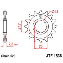Звезда передняя JT JTF1536.15