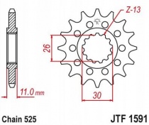 Звезда передняя JT JTF1591.15RB