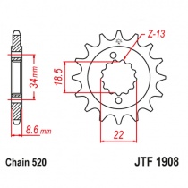 Звезда передняя JT JTF1908.14