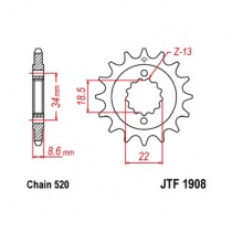 Звезда передняя JT JTF1908.15