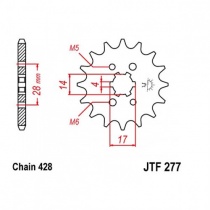 Звезда передняя JT JTF277.14