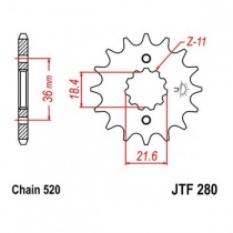 Звезда передняя JT JTF280.13