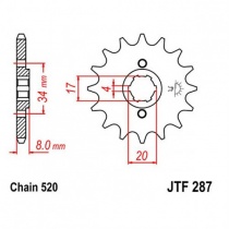 Звезда передняя JT JTF287.13