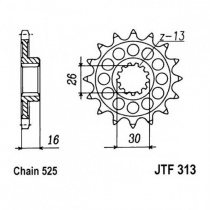 Звезда передняя JT JTF313.16