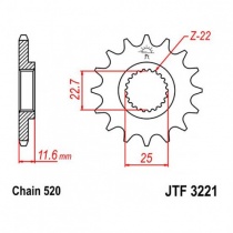 Звезда передняя JT JTF3221.12