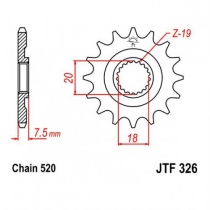 Звезда передняя JT JTF326.12