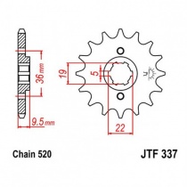 Звезда передняя JT JTF337.14